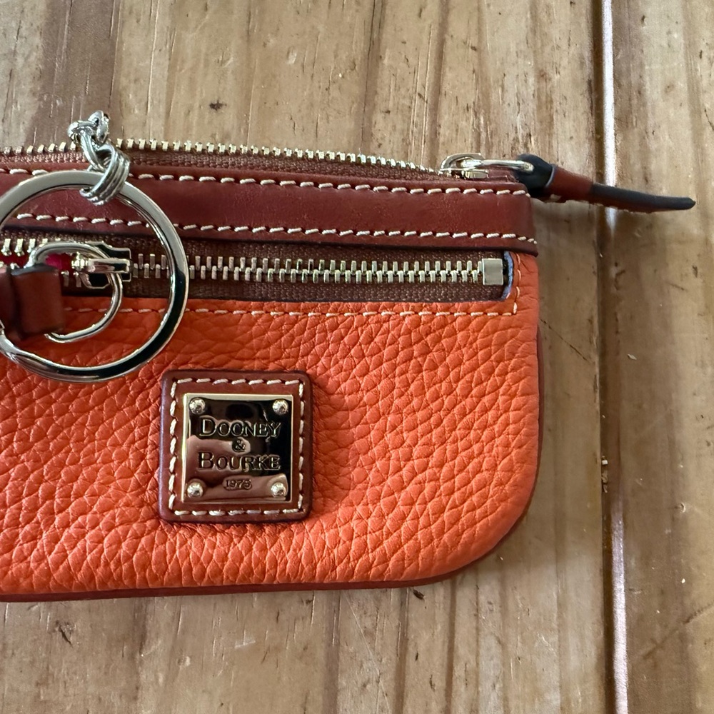 Dooney & Bourke Orange Leather Wristlet - Picture 3 of 4